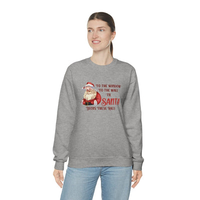 Printify Sweatshirt Santa Decks These Halls Crewneck Sweatshirt