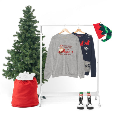 Printify Sweatshirt Santa Decks These Halls Crewneck Sweatshirt