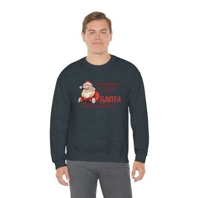 Printify Sweatshirt Santa Decks These Halls Crewneck Sweatshirt