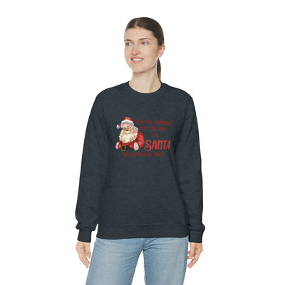 Printify Sweatshirt Santa Decks These Halls Crewneck Sweatshirt