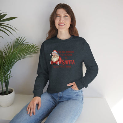 Printify Sweatshirt Santa Decks These Halls Crewneck Sweatshirt