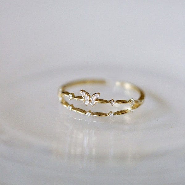 SOCALI Jewelry Gold / OS Silver Butterfly Ring - Sweet, dainty, delicate silver little butterfly everyday ring