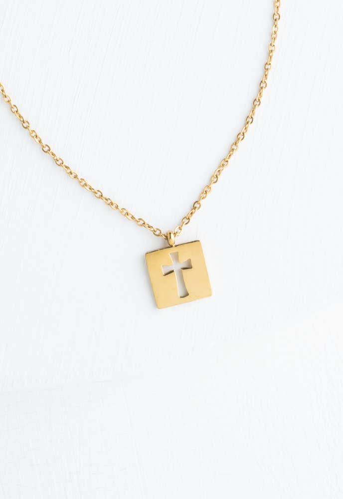 Starfish Project, Inc Jewelry Axis Gold Cross Necklace by Starfish Project - Poppy Wish