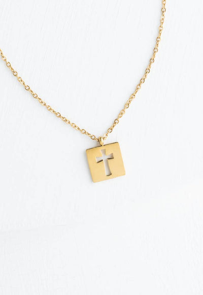 Starfish Project, Inc Jewelry Axis Gold Cross Necklace by Starfish Project - Poppy Wish