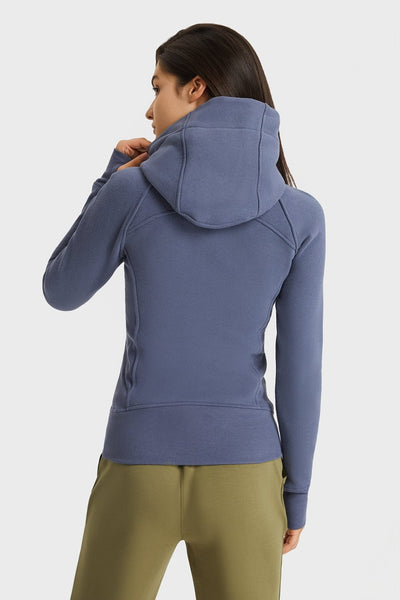 Trendsi activewear Zip Up Seam Detail Hooded Sports Jacket