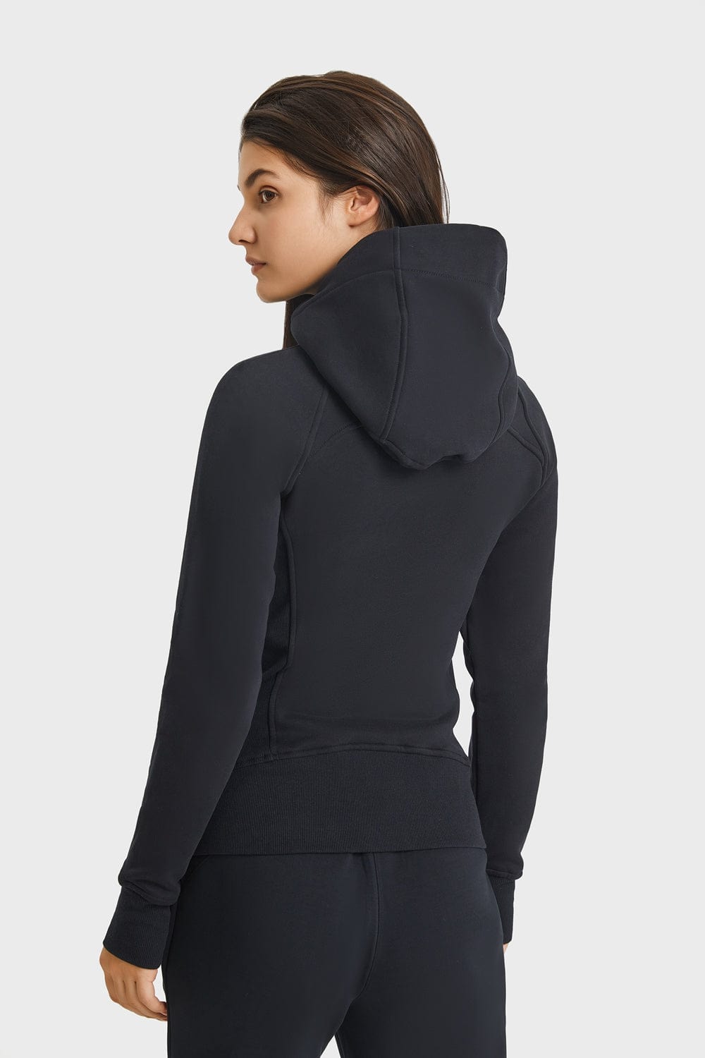 Trendsi activewear Zip Up Seam Detail Hooded Sports Jacket