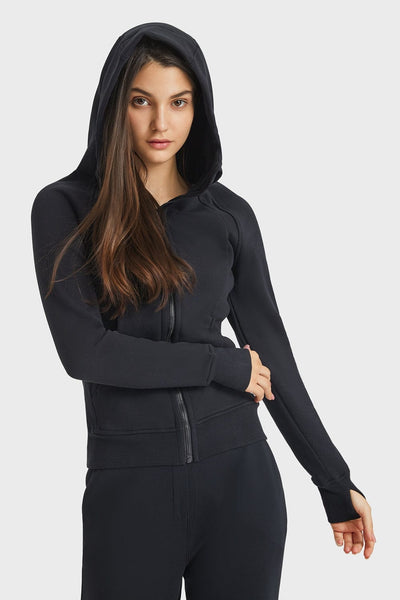 Trendsi activewear Zip Up Seam Detail Hooded Sports Jacket