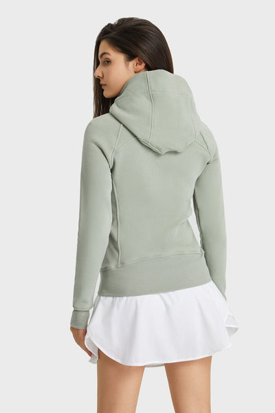 Trendsi activewear Zip Up Seam Detail Hooded Sports Jacket