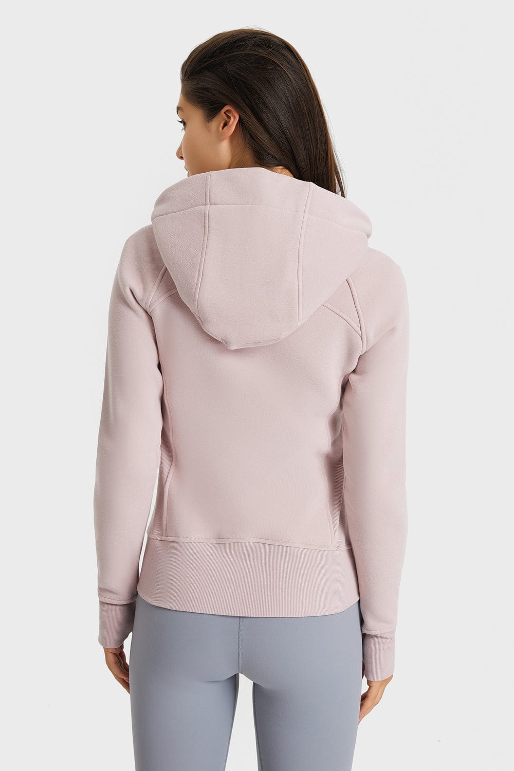 Trendsi activewear Zip Up Seam Detail Hooded Sports Jacket