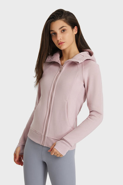 Trendsi activewear Zip Up Seam Detail Hooded Sports Jacket